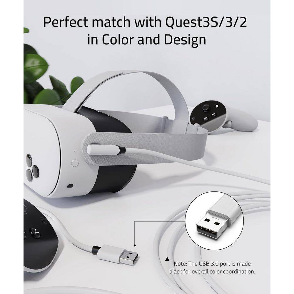 16FT USB 3.0 to USB C Cable for VR Headset High-Speed Data Transfer Compatible with PCVR Oculus Quest 3/3S/2/Pro/Pico 4