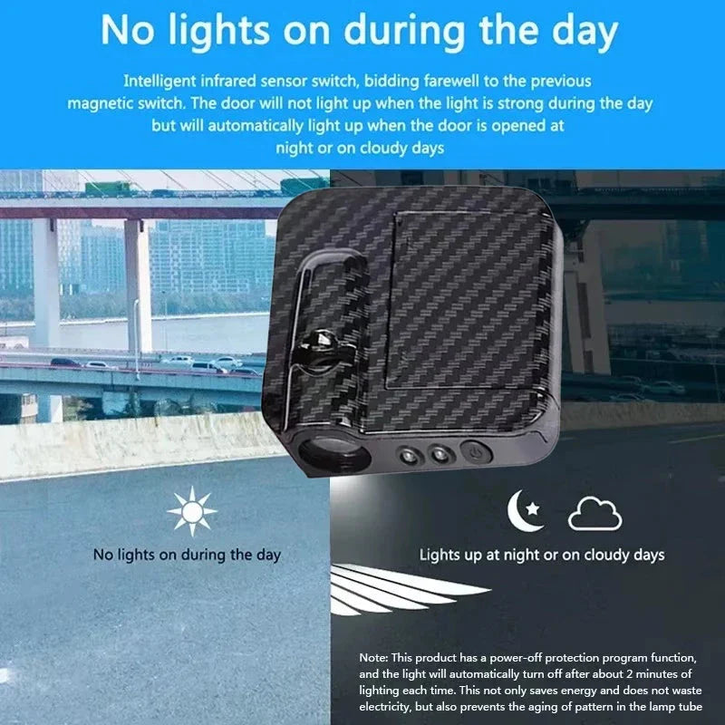 2Pcs Car Angel Wings Welcome Lamp - LED Door Light for Universal Vehicle Models